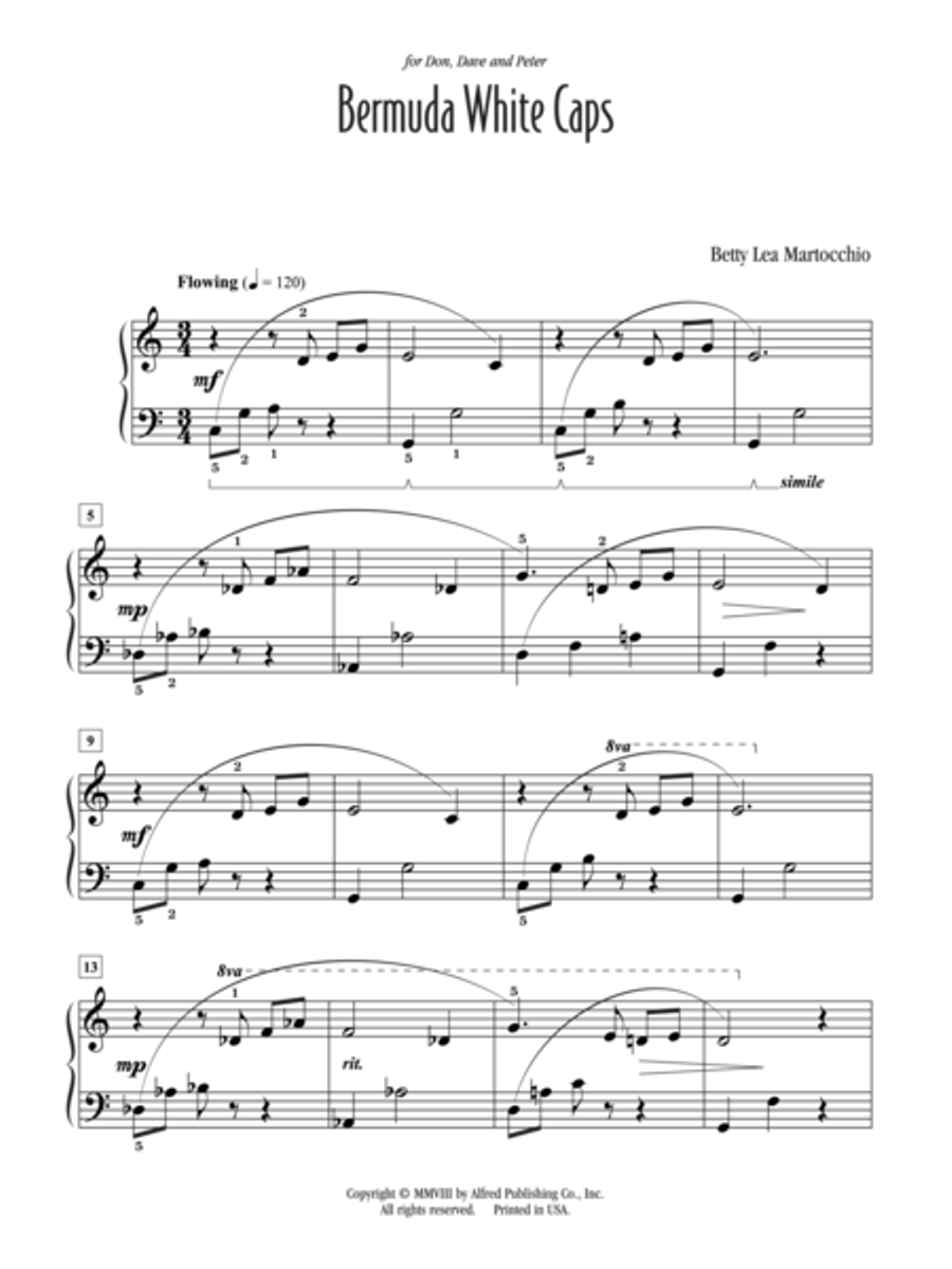 Bermuda White Caps Piano Solo scores gallery preview page 2