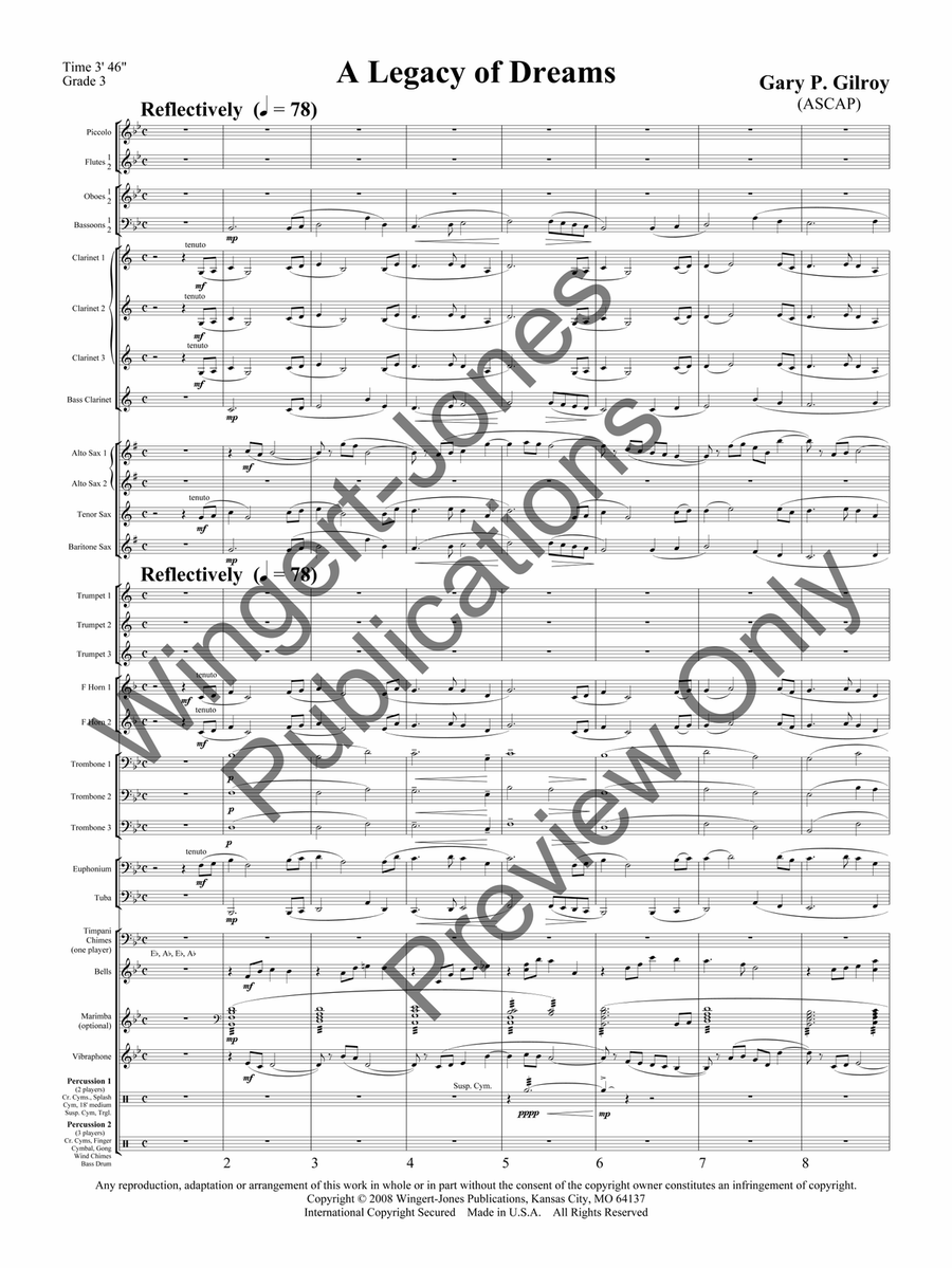 A Legacy Of Dreams (Score) Concert Band scores gallery preview page 6