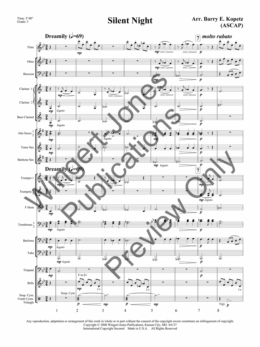 Silent Night Silent Night Concert Band scores gallery preview page 5