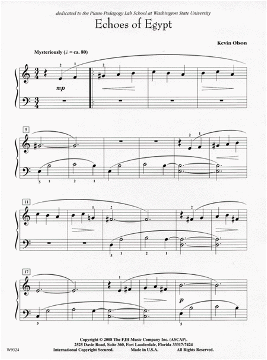 Echoes of Egypt Easy Piano scores gallery preview page 3