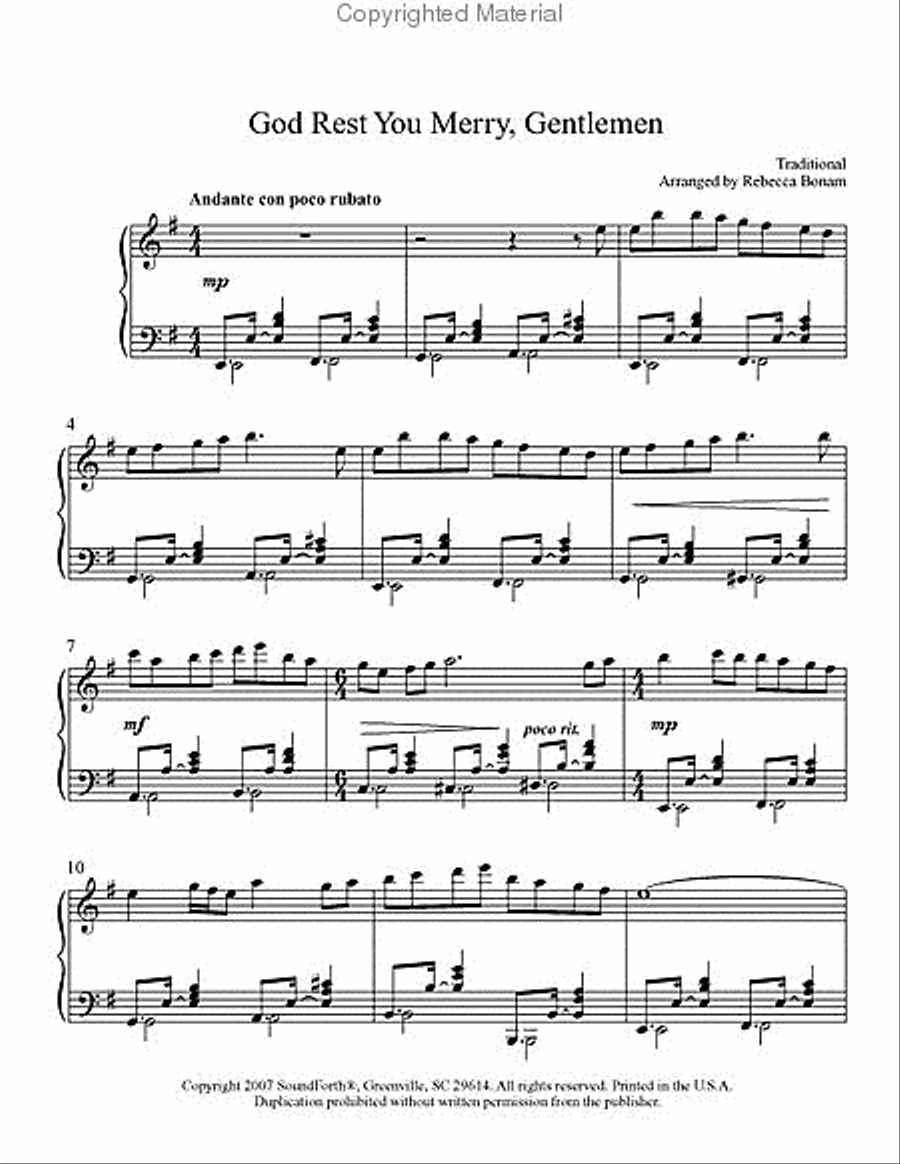 God Rest You Merry, Gentlemen Piano Solo scores gallery preview page 2