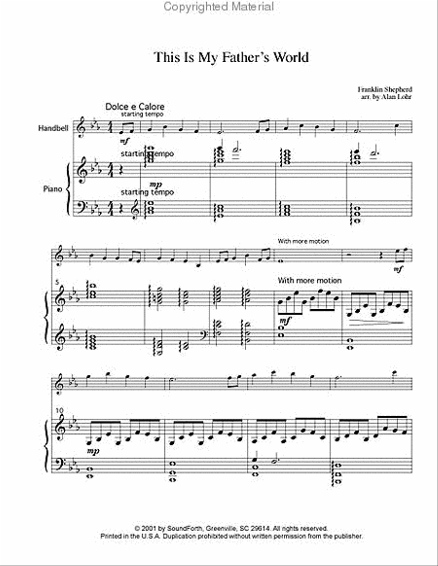 This Is My Father's World Piano Accompaniment scores gallery preview page 2