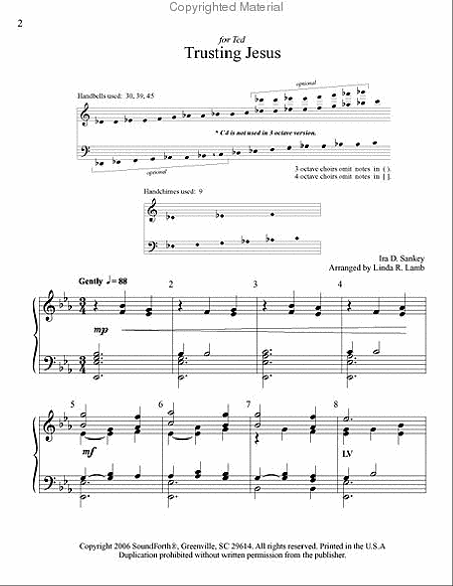 Trusting Jesus 5-Octaves scores gallery preview page 2