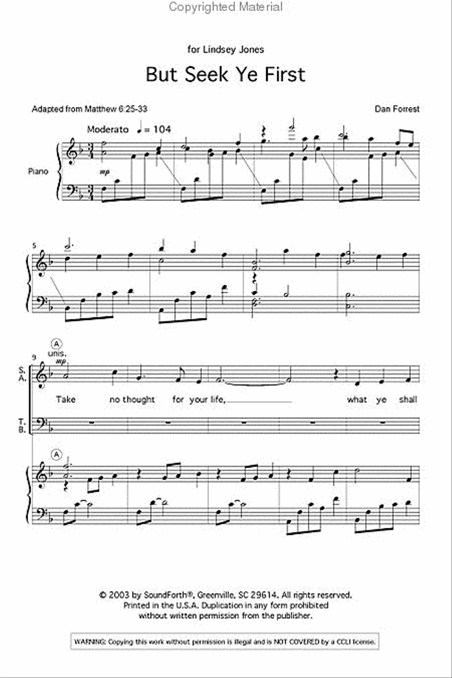 But Seek Ye First 4-Part scores gallery preview page 2
