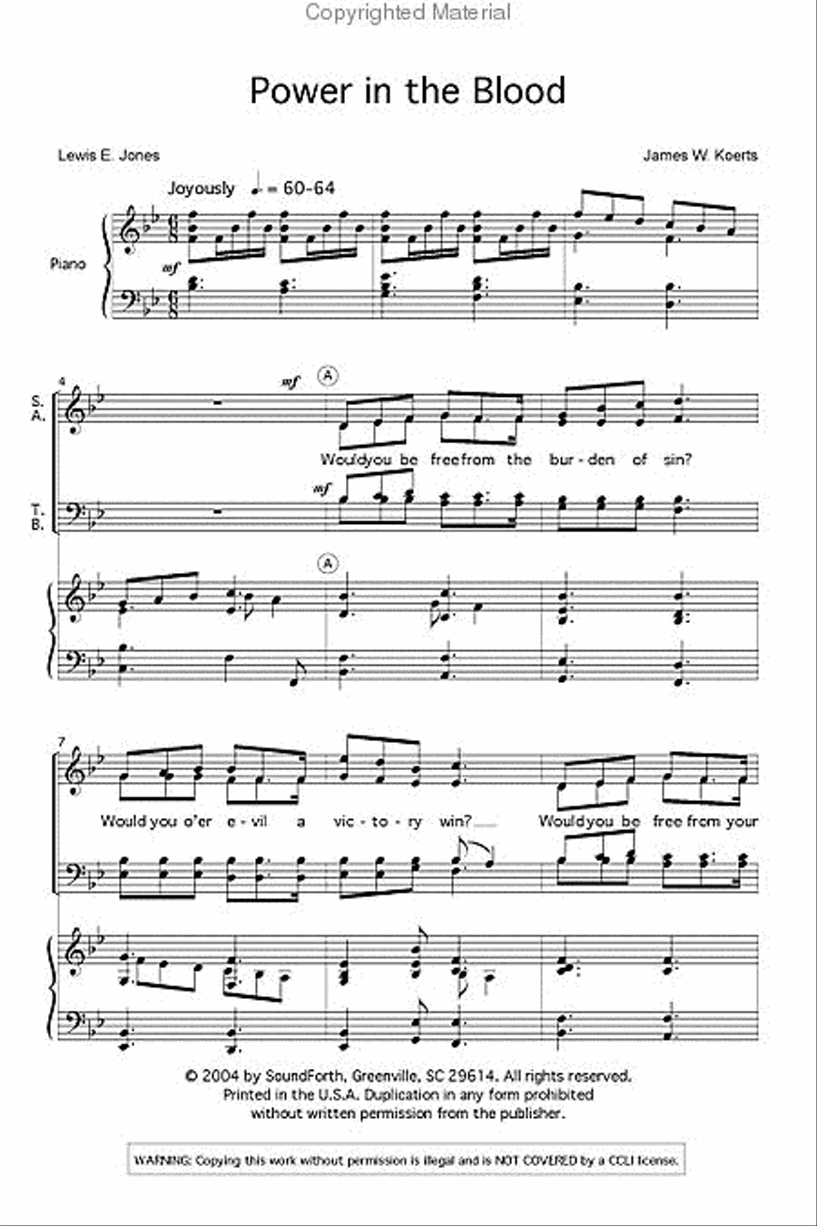 Power in the Blood 4-Part scores gallery preview page 2