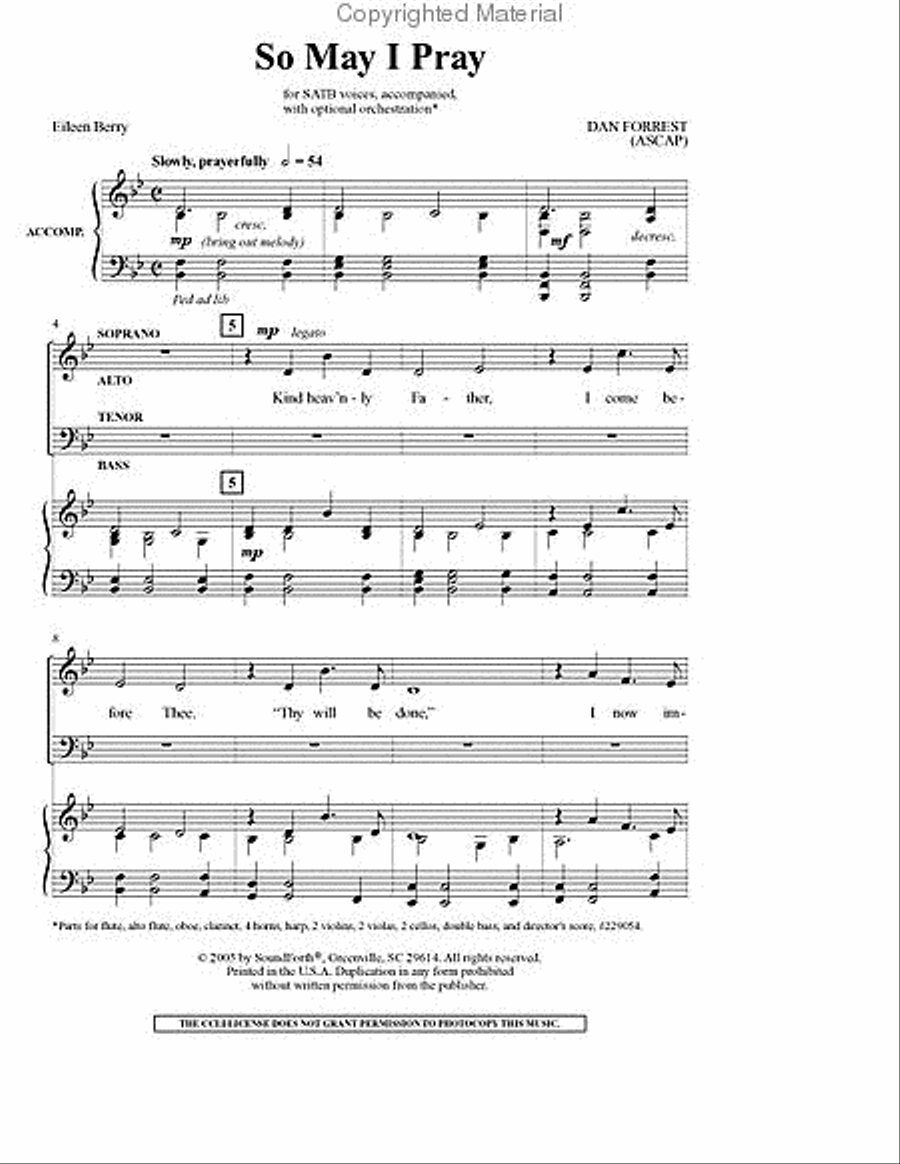 So May I Pray 4-Part scores gallery preview page 2