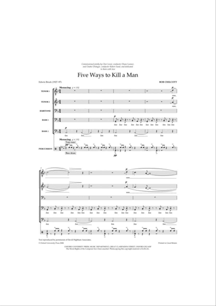 Five Ways to Kill a Man Men's Choir scores gallery preview page 2