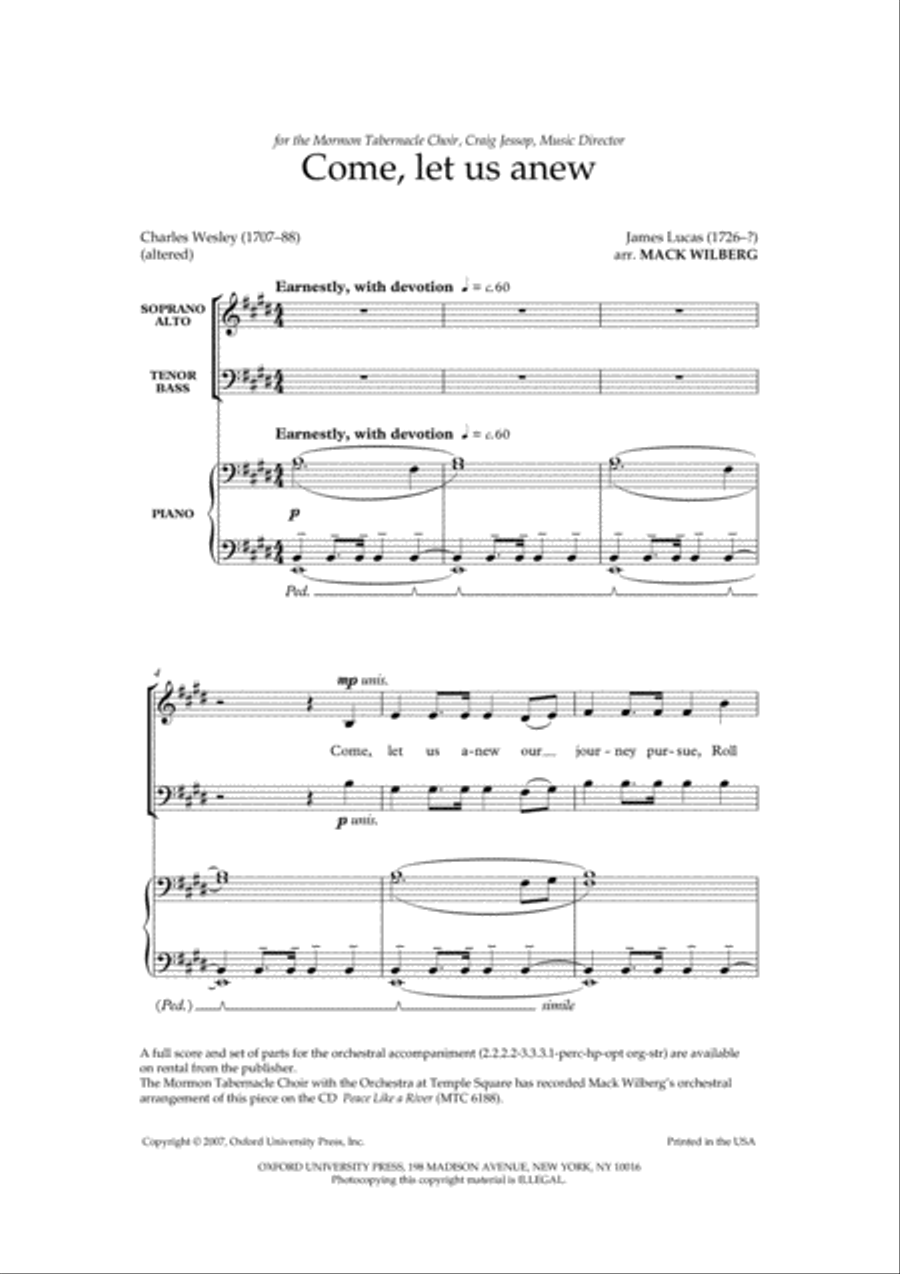 Come, let us anew Come, let us anew 4-Part scores gallery preview page 2