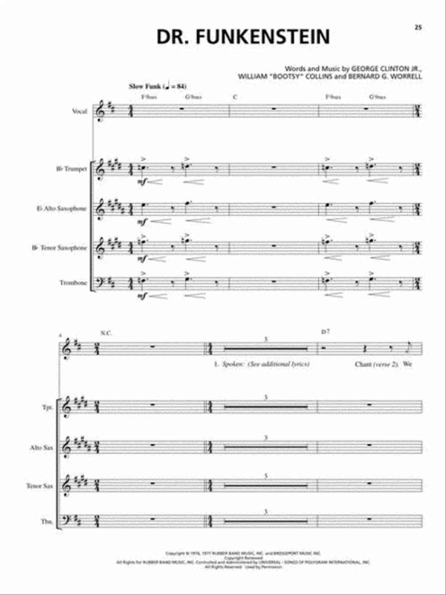 Funk/Disco Horn Section Saxophone scores gallery preview page 6