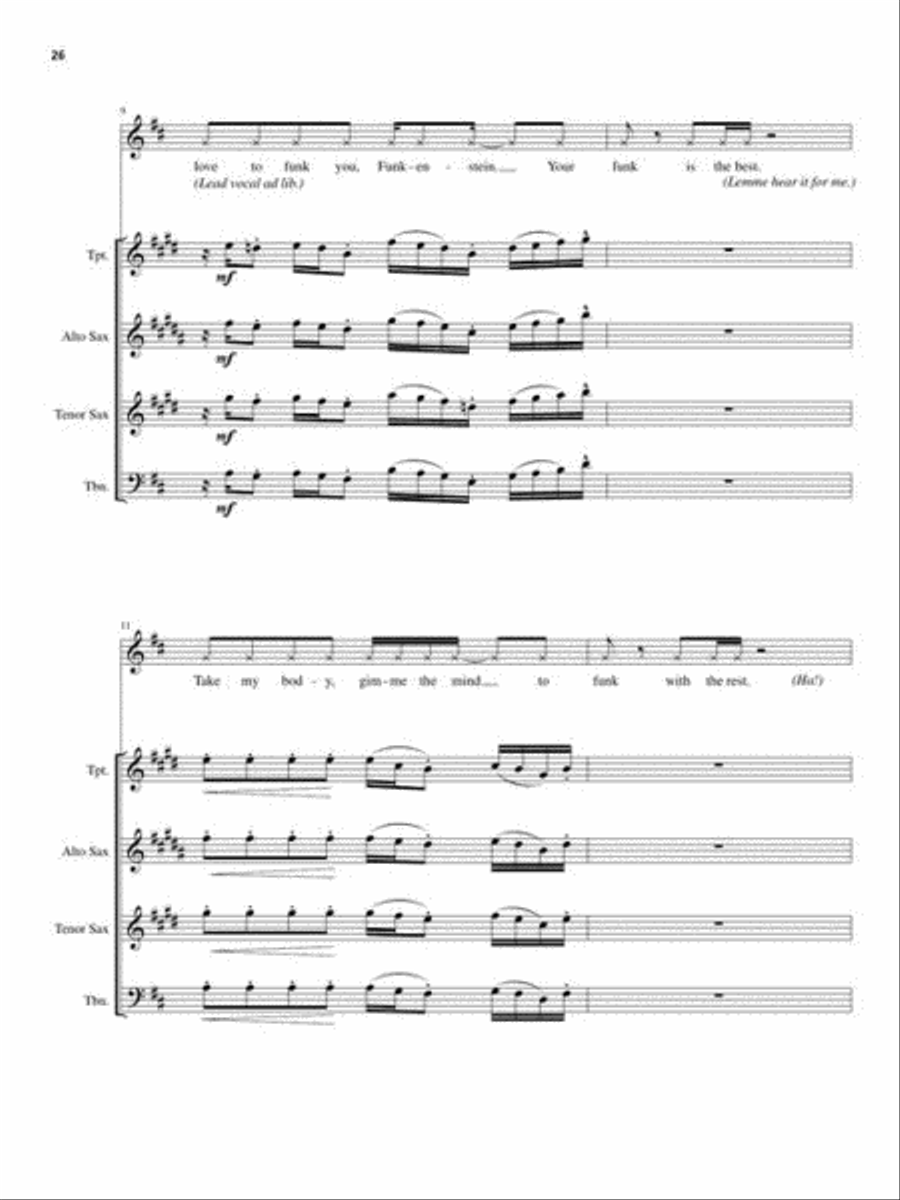Funk/Disco Horn Section Saxophone scores gallery preview page 7