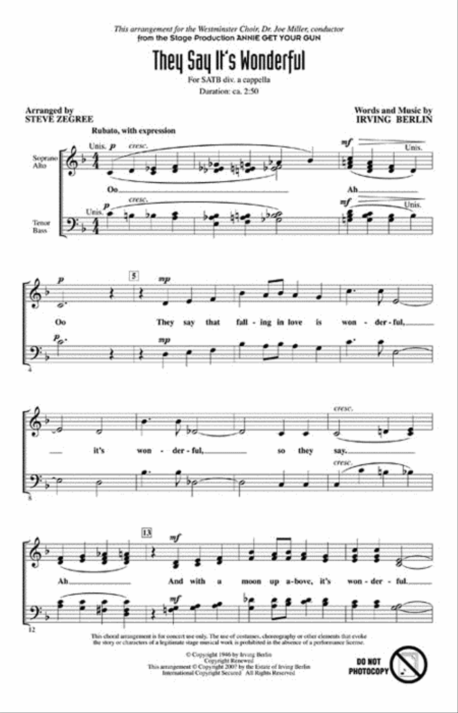 They Say It's Wonderful They Say It's Wonderful Divisi scores gallery preview page 2