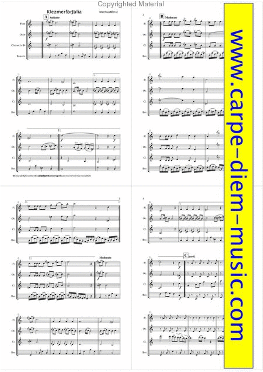 Klezmer for Julia Woodwind Ensemble scores gallery preview page 2