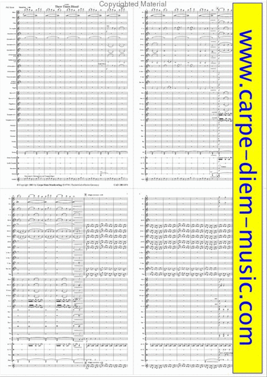Three Times Blood Three Times Blood Concert Band scores gallery preview page 2