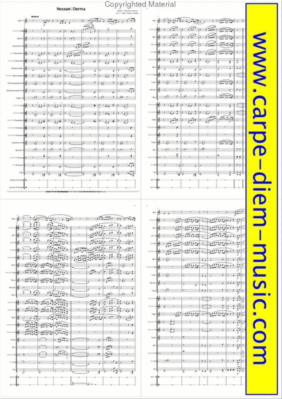 Nessun Dorma Concert Band scores gallery preview page 2