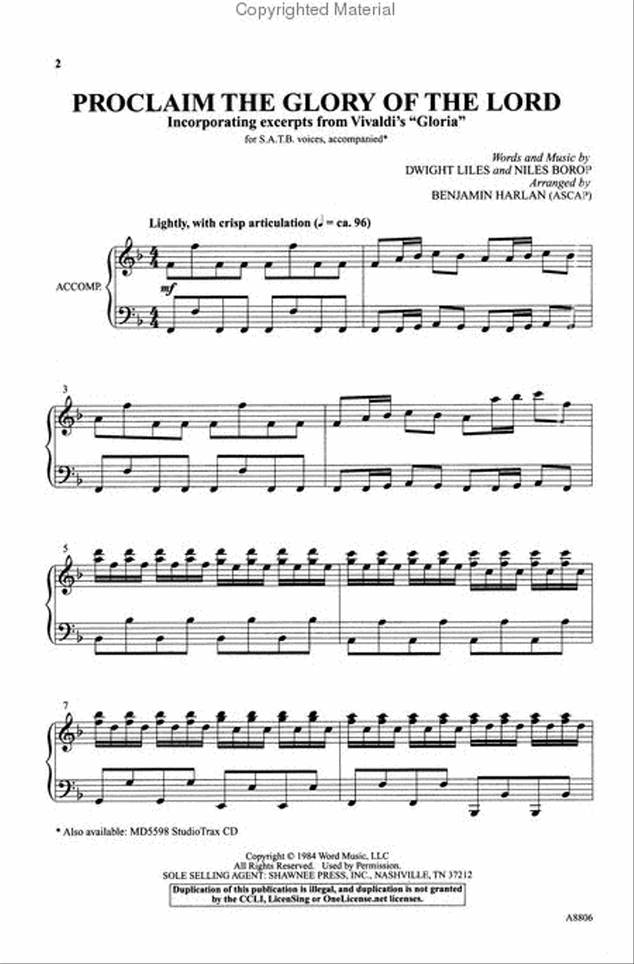 Proclaim the Glory of the Lord 4-Part scores gallery preview page 2