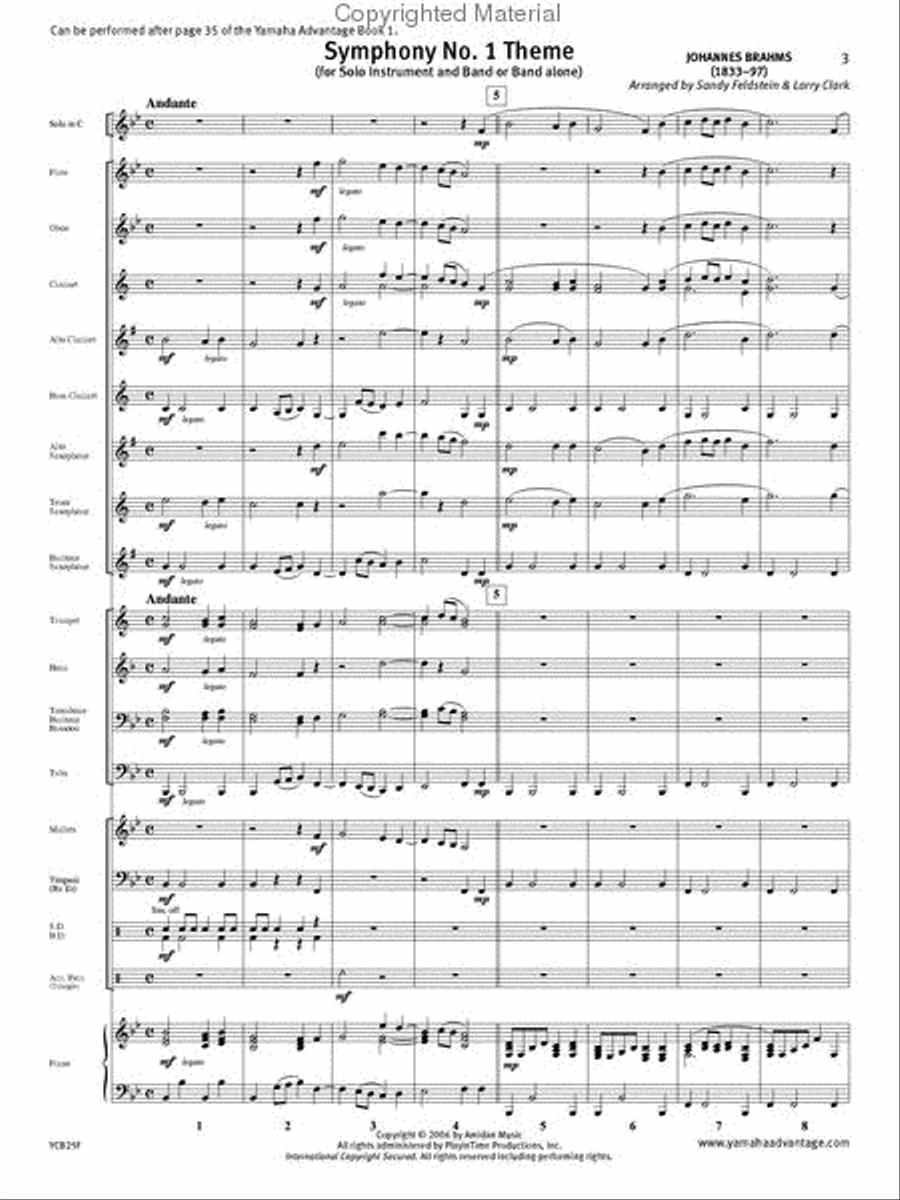 Symphony No. 1 Theme Symphony No. 1 Theme Concert Band scores gallery preview page 2