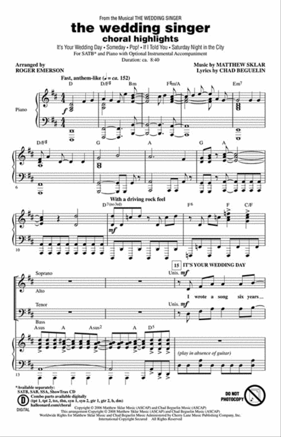 The Wedding Singer The Wedding Singer 4-Part scores gallery preview page 2