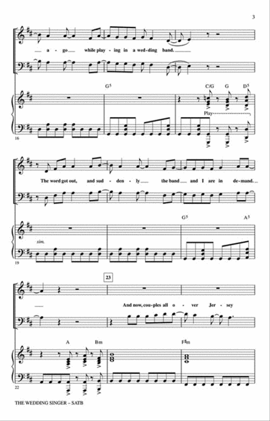 The Wedding Singer The Wedding Singer 4-Part scores gallery preview page 3
