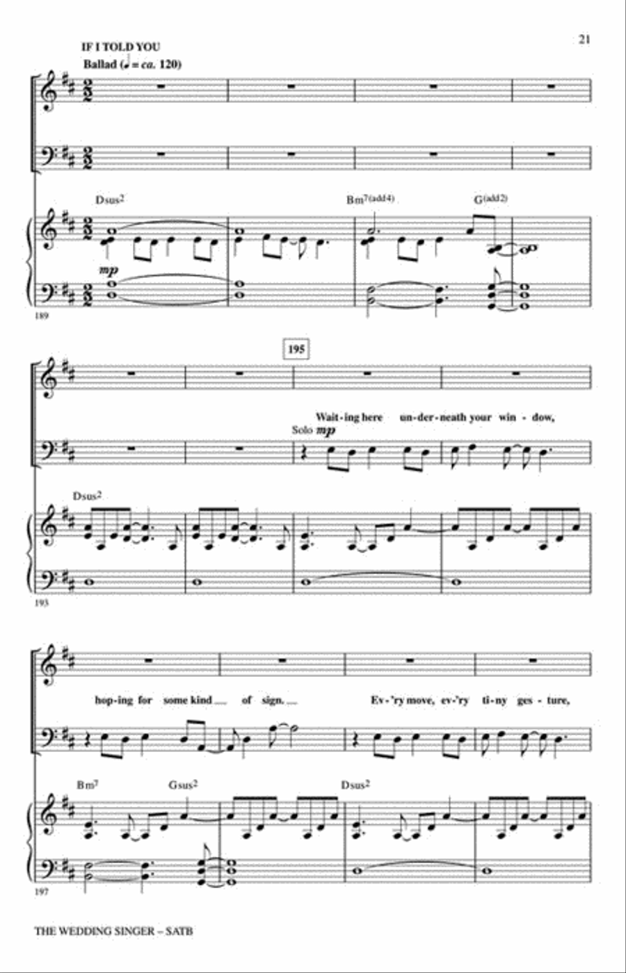 The Wedding Singer The Wedding Singer 4-Part scores gallery preview page 5