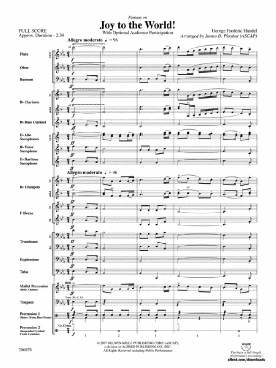 Joy to the World Concert Band scores gallery preview page 2