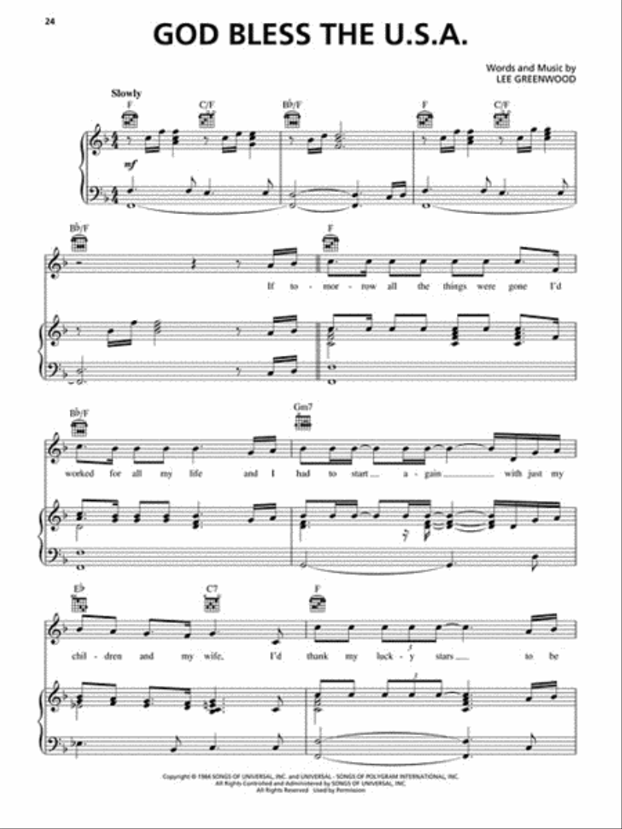 God Bless America and Other Patriotic Favorites Piano, Vocal, Guitar scores gallery preview page 5
