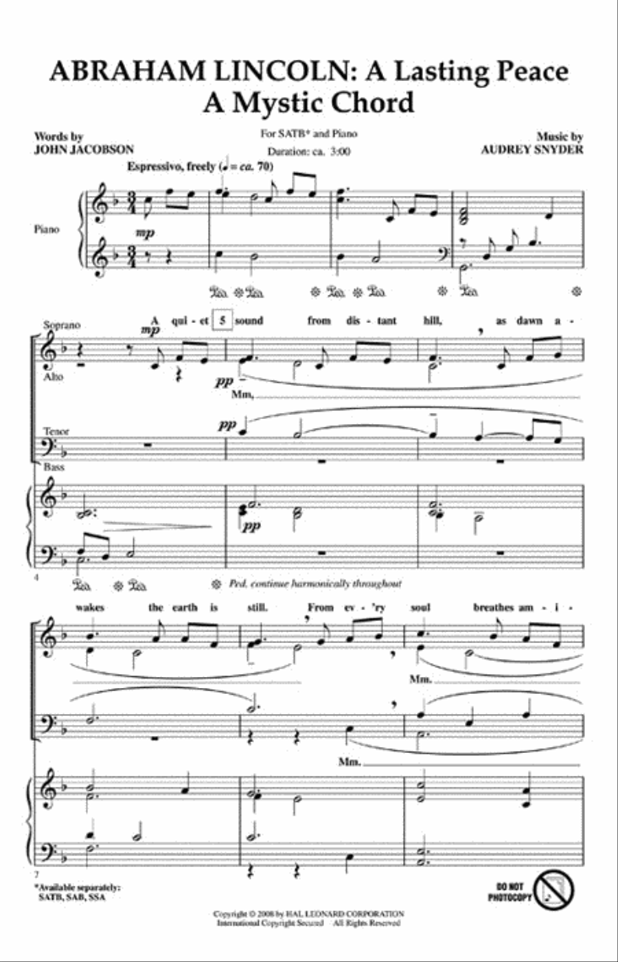 Abraham Lincoln: A Lasting Peace 4-Part scores gallery preview page 2