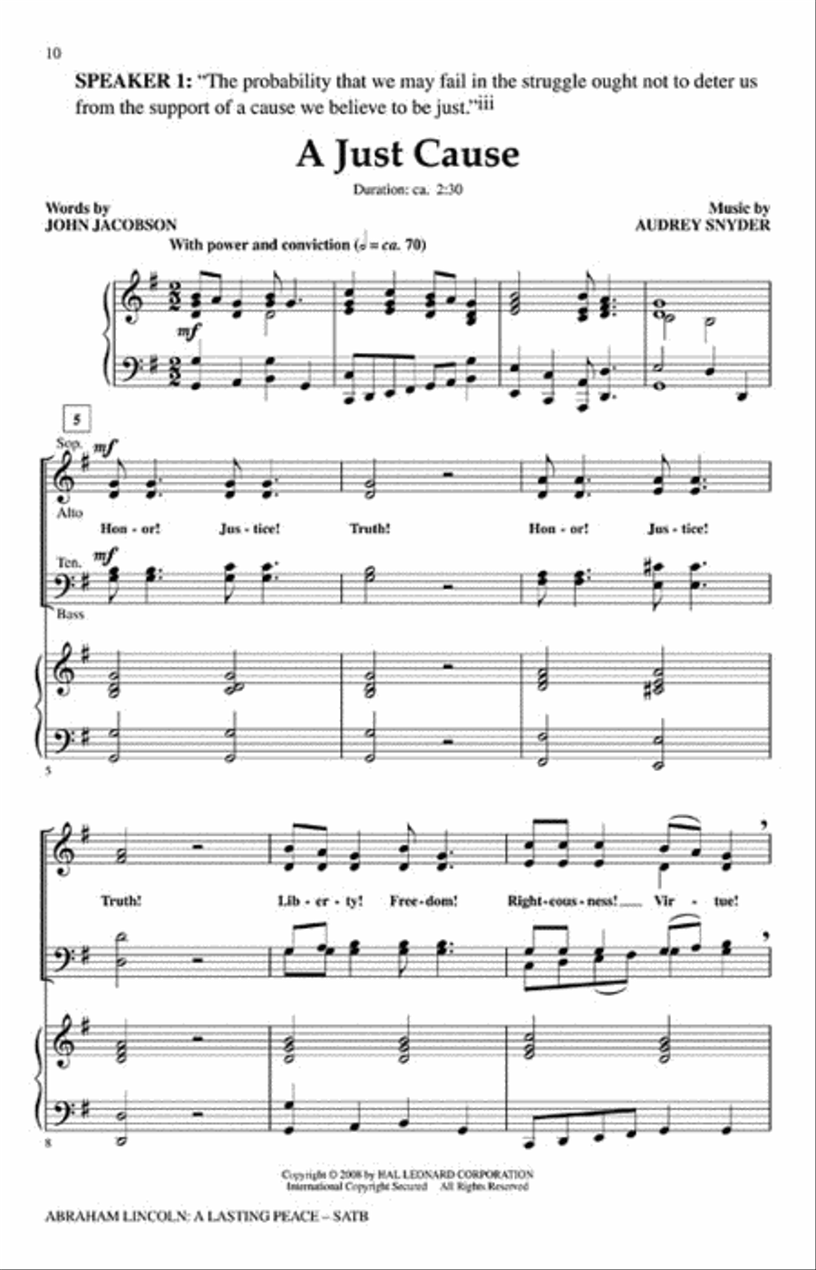 Abraham Lincoln: A Lasting Peace 4-Part scores gallery preview page 3