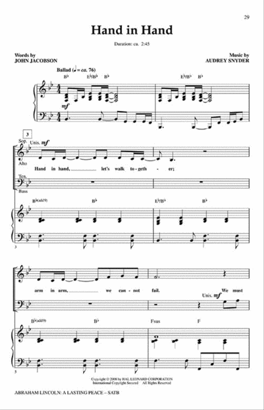 Abraham Lincoln: A Lasting Peace 4-Part scores gallery preview page 5