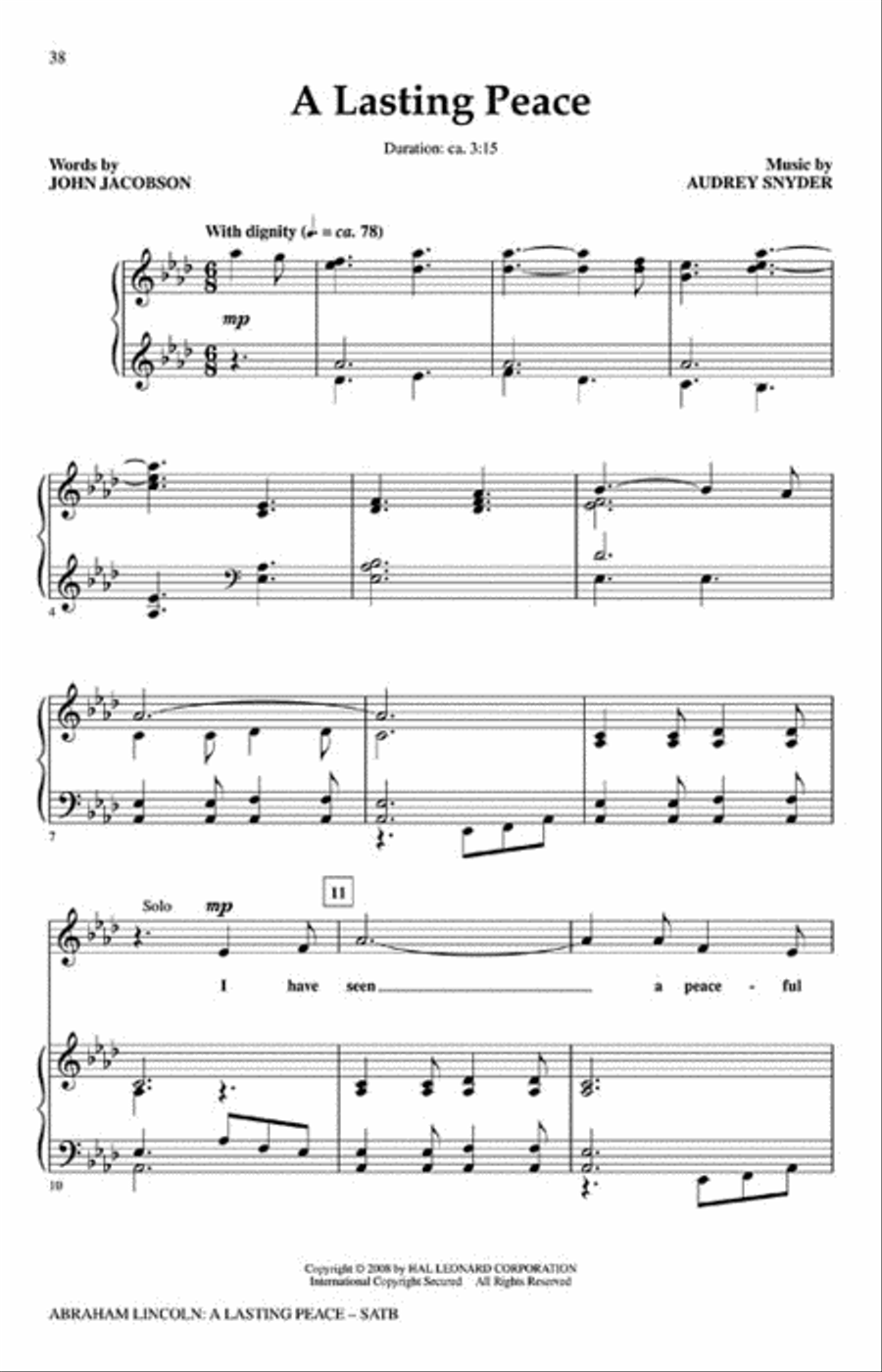 Abraham Lincoln: A Lasting Peace 4-Part scores gallery preview page 6