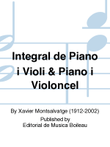 Integral de Piano i Violi & Piano i Violoncel