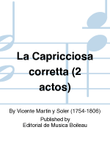 La Capricciosa corretta (2 actos)