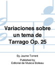 Variaciones sobre un tema de Tarrago Op. 25