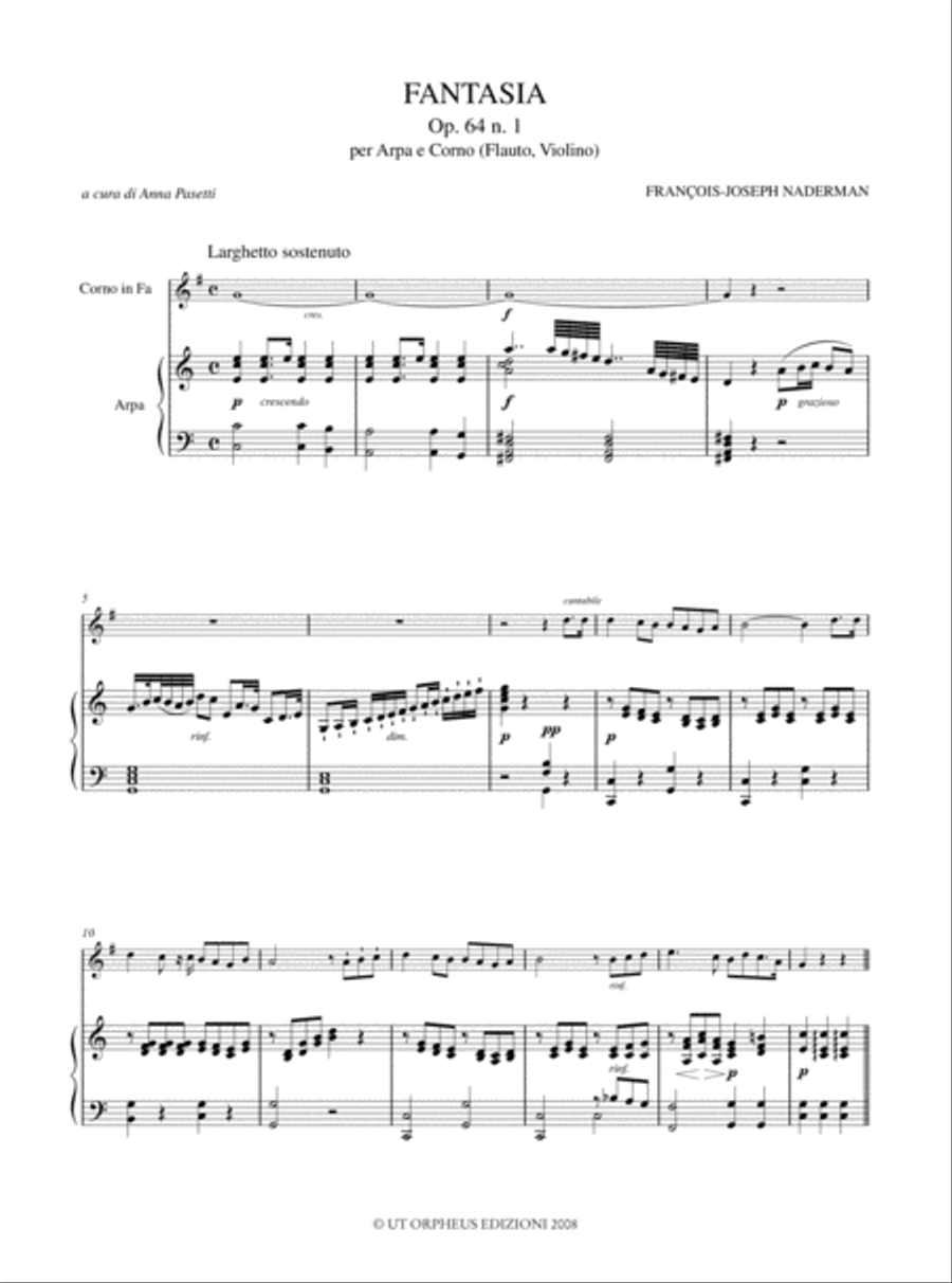 Fantasia Op. 64 No. 1 for Harp and Horn (Flute, Violin) Flute scores gallery preview page 2