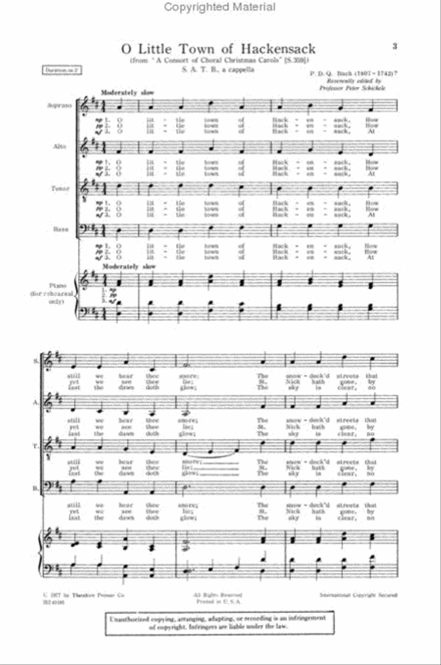 O Little Town of Hackensack 4-Part scores gallery preview page 2