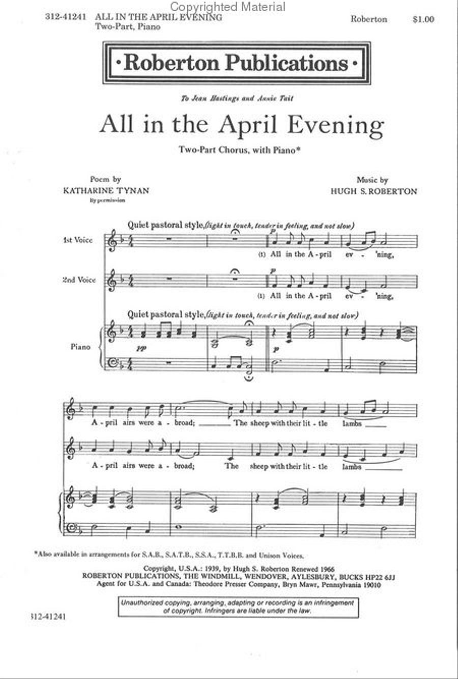 All In The April Evening All In The April Evening Choir scores gallery preview page 2