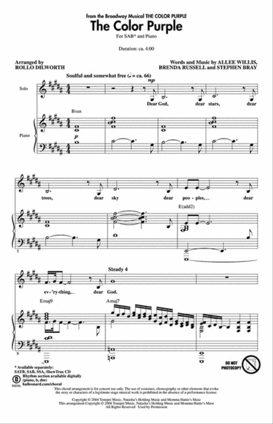 The Color Purple The Color Purple 3-Part scores gallery preview page 2