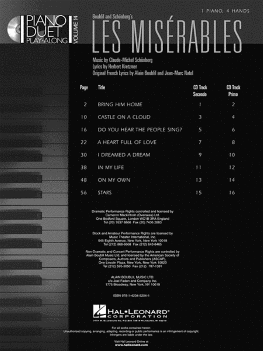 Les Misérables 1 Piano, 4-Hands scores gallery preview page 2