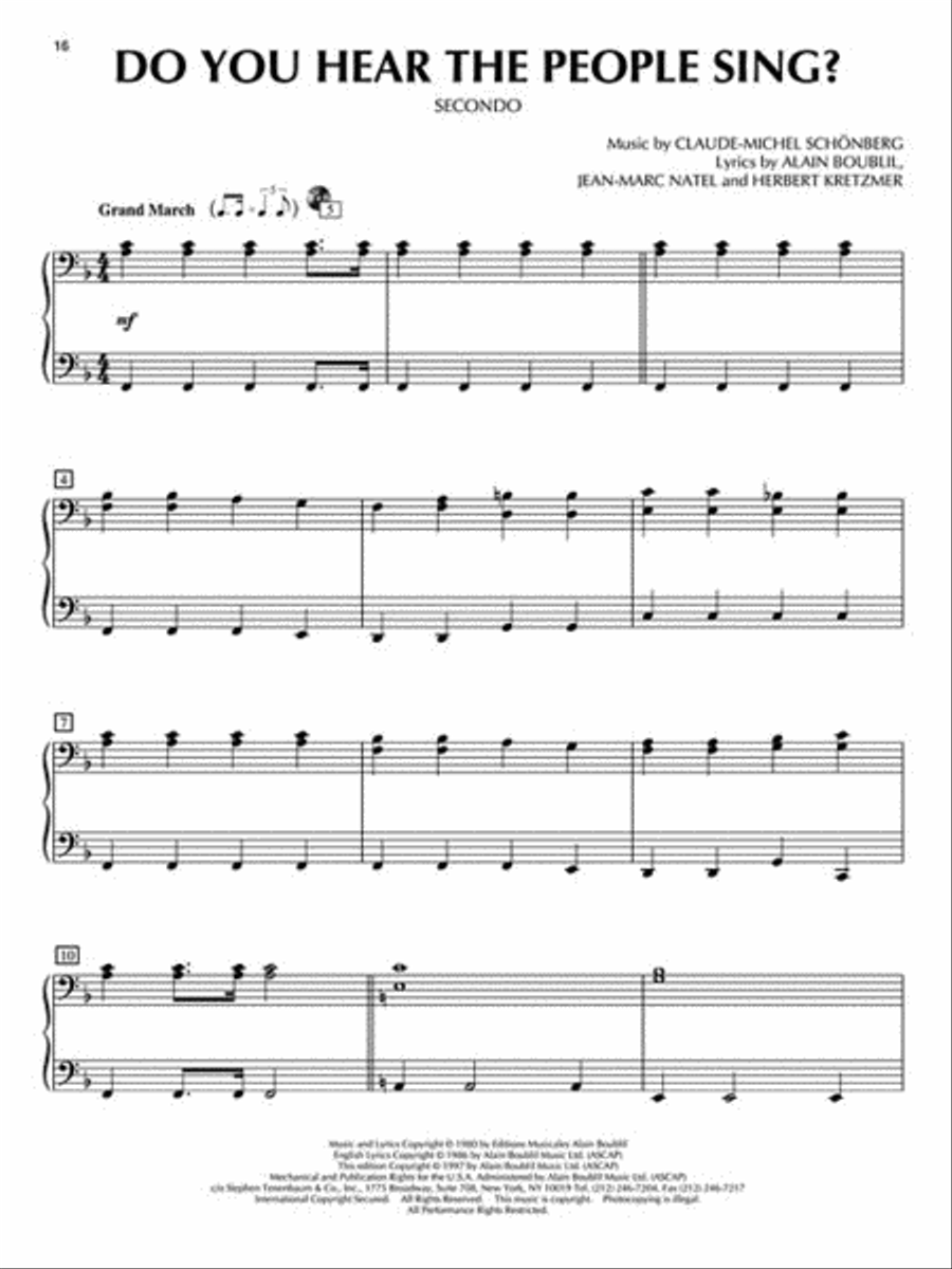 Les Misérables 1 Piano, 4-Hands scores gallery preview page 3