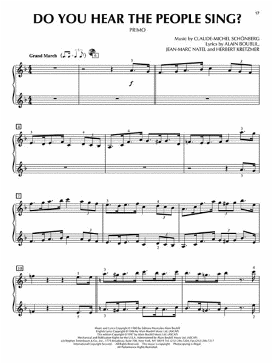 Les Misérables 1 Piano, 4-Hands scores gallery preview page 4