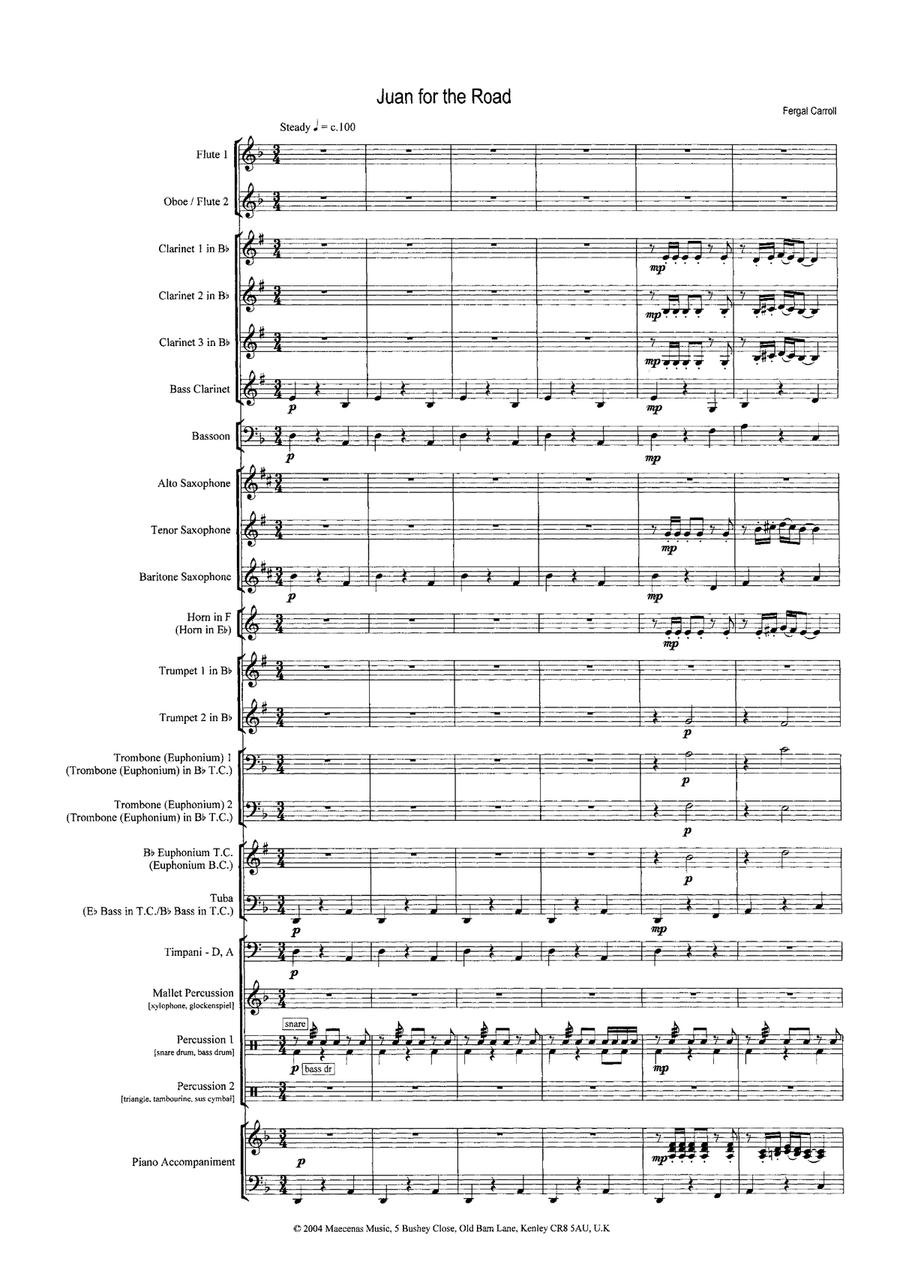 Juan For The Road (score) Concert Band - Sheet Music page 2