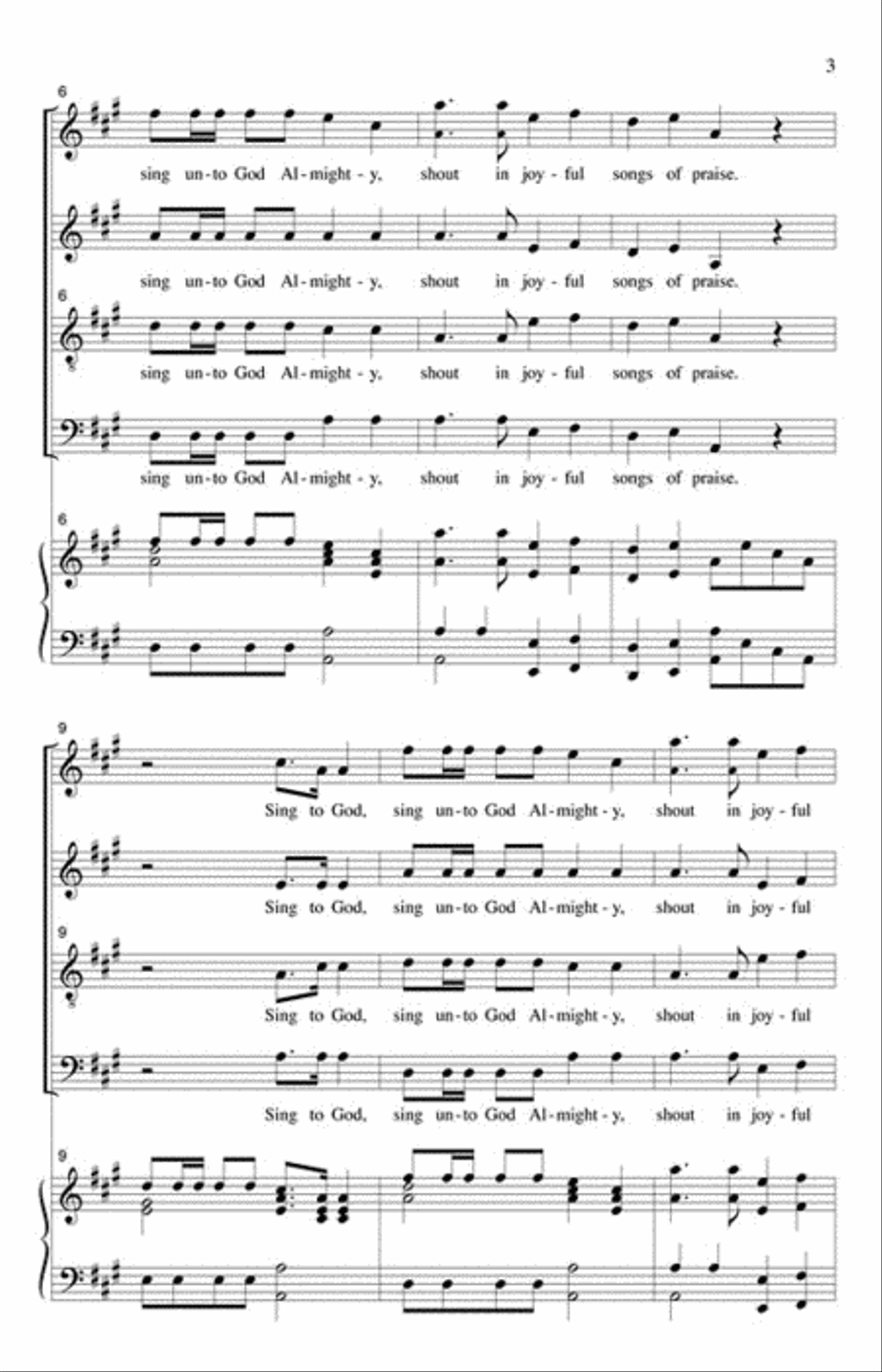 Sing Unto God with Joy and Gladness 4-Part scores gallery preview page 3
