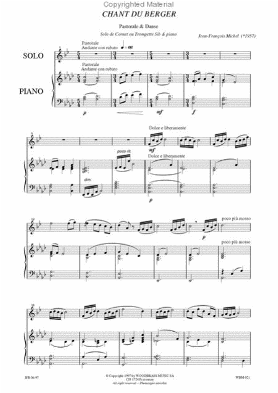 Chant du Berger Trumpet Solo scores gallery preview page 2