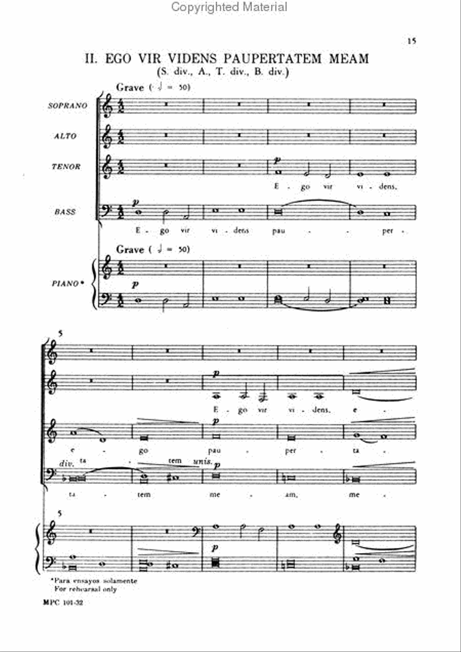 The Lamentations of Jeremiah 4-Part scores gallery preview page 4
