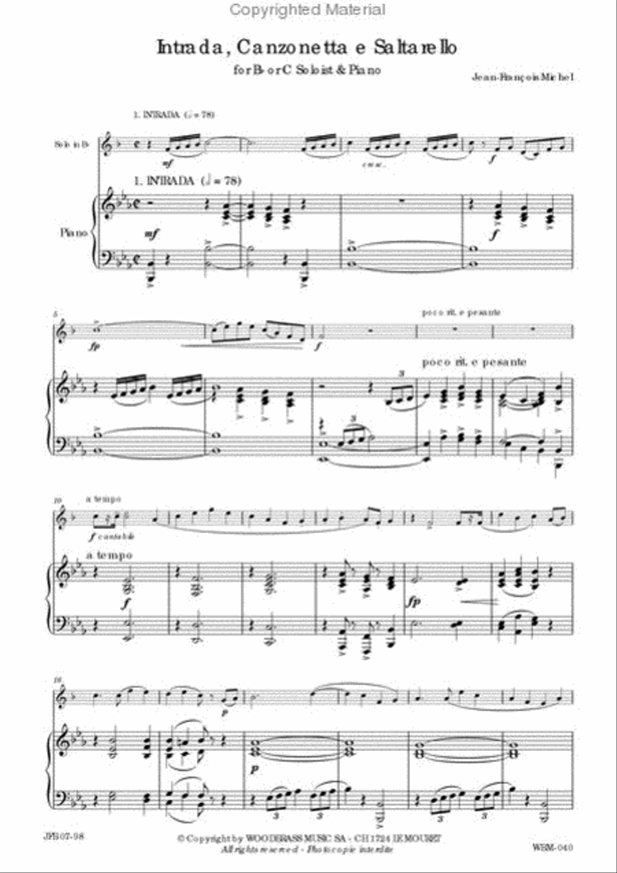 Intrada, Canzonetta e Saltarello Trumpet Solo scores gallery preview page 2