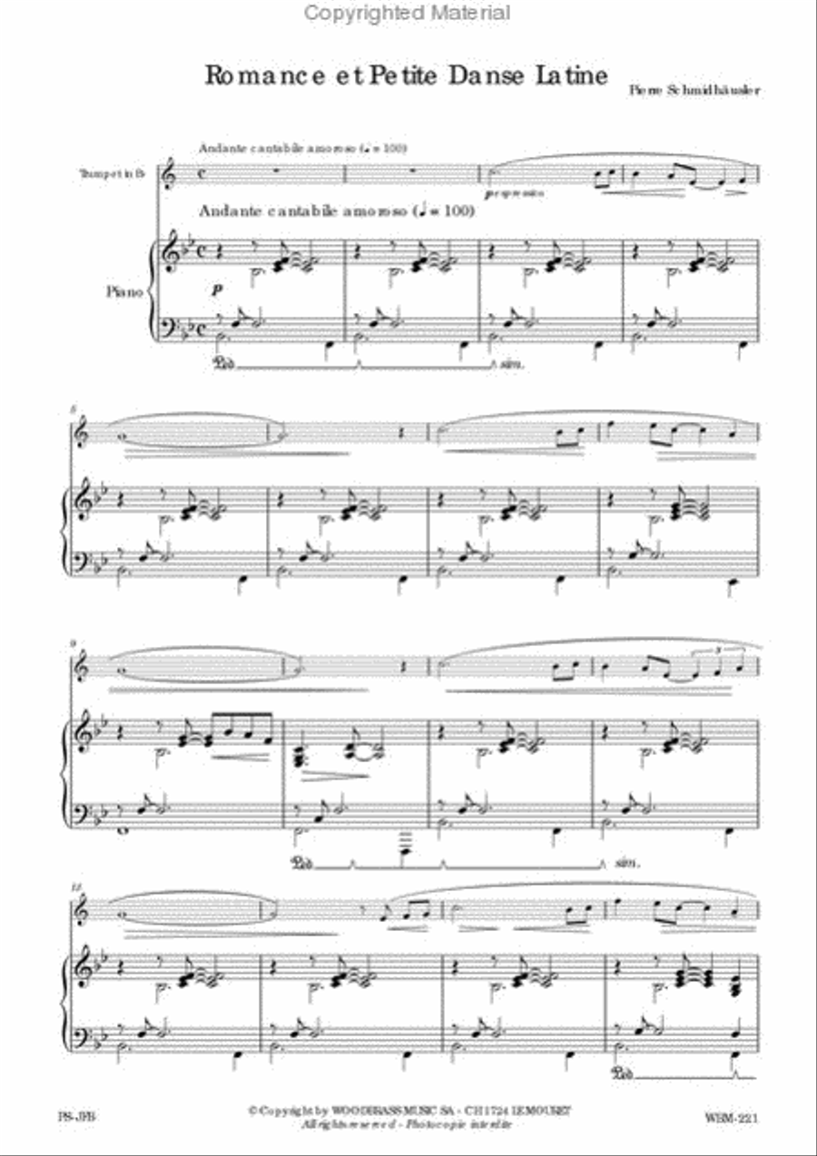 Romance et Petite Danse Latine Trumpet Solo scores gallery preview page 2