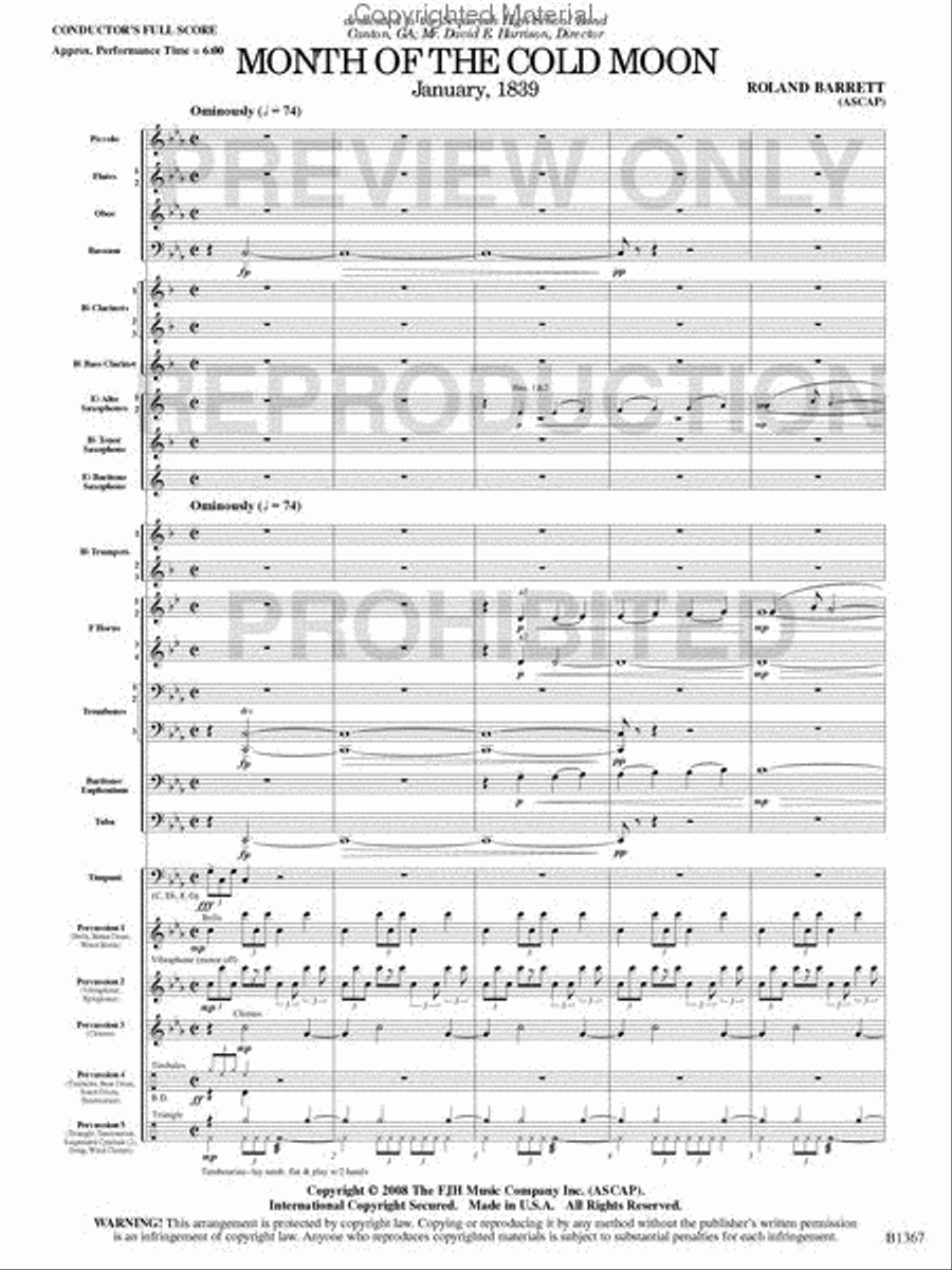 Month of the Cold Moon Month of the Cold Moon Concert Band scores gallery preview page 2