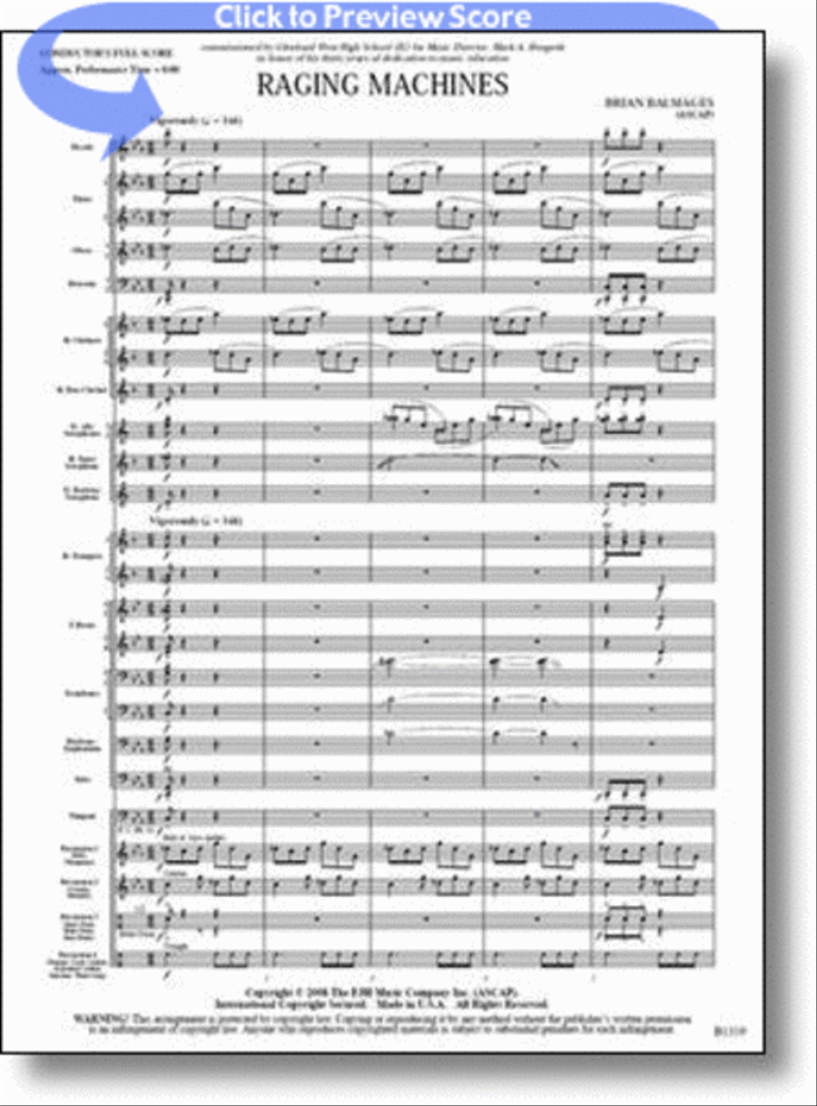 Raging Machines Raging Machines Concert Band scores gallery preview page 1