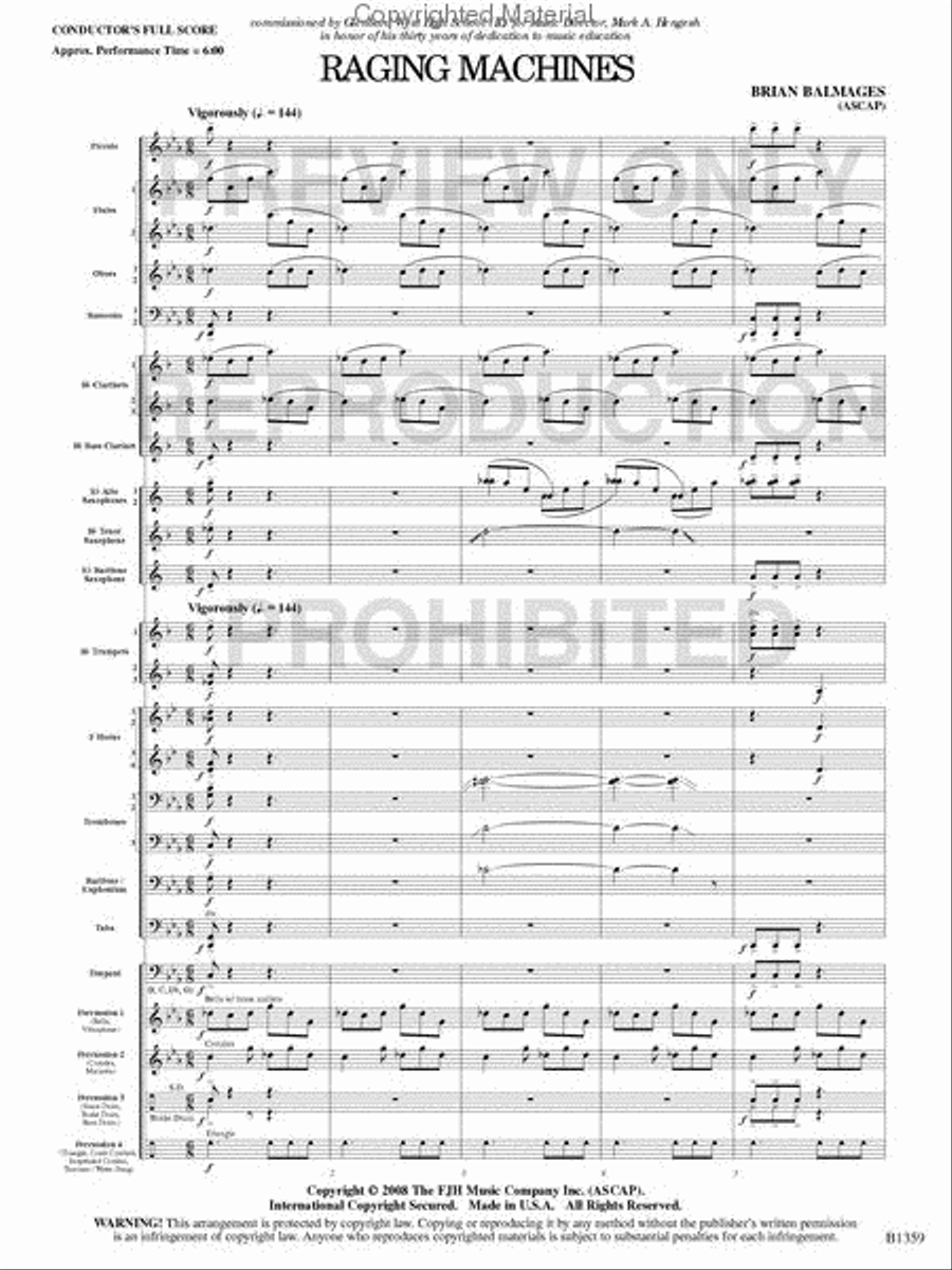 Raging Machines Raging Machines Concert Band scores gallery preview page 2
