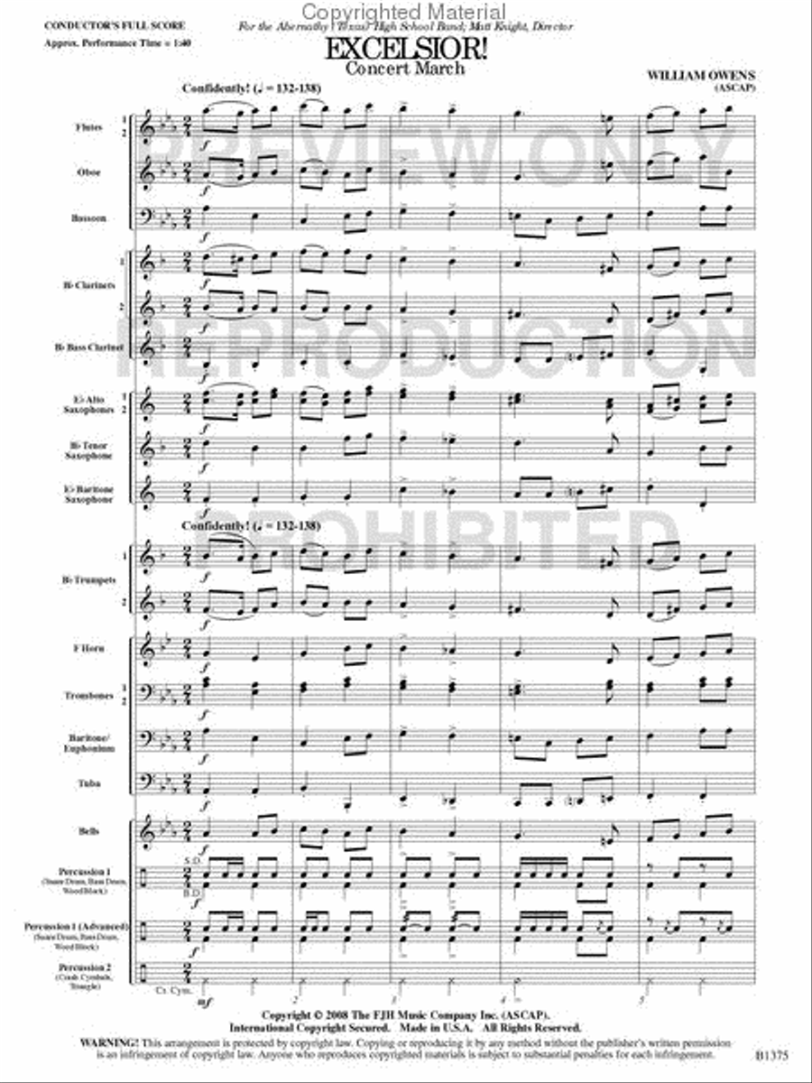 Excelsior! Excelsior! Concert Band scores gallery preview page 2