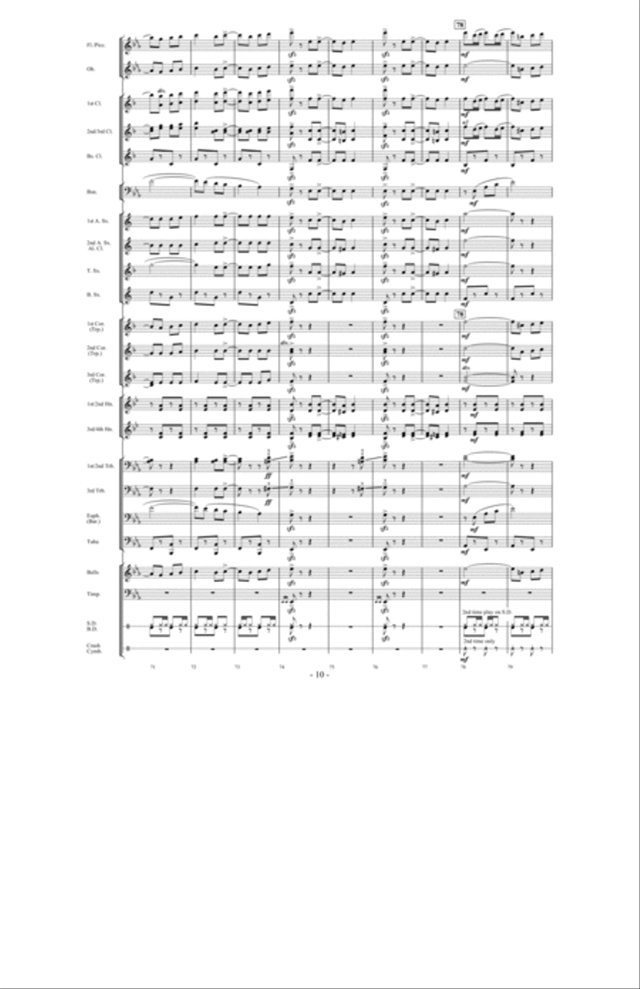 Slim Trombone Slim Trombone Concert Band scores gallery preview page 9